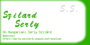 szilard serly business card